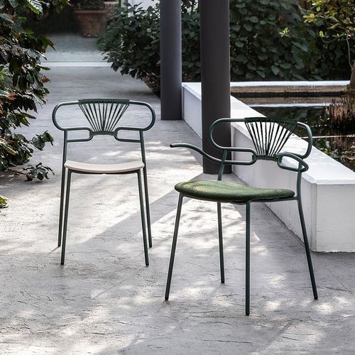 Chaise contemporaine - GENOA MET CROSS 0048 - Traba' - d'intérieur / d'extérieur / en tissu