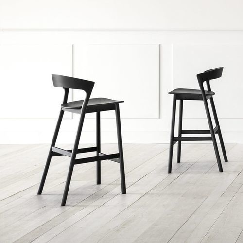 Chaise de bar contemporaine - EDITH 0074-LE - Traba' - d'intérieur / en contreplaqué / avec piètement en hêtre