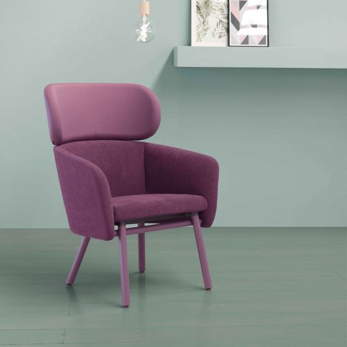 Fauteuil contemporain - BALÙ  - Traba' - en tissu / en cuir / en hêtre