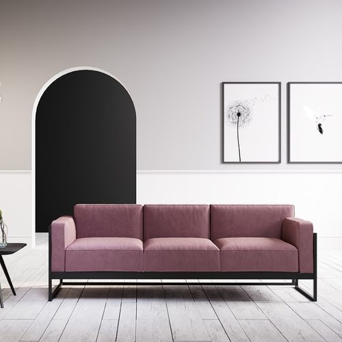 Canapé contemporain - KIRK 0064 - Traba' - en tissu / en cuir / avec accoudoirs