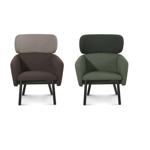 Fauteuil contemporain - BALÙ XL - Traba' - en tissu / en cuir / en hêtre