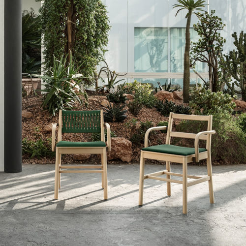 Fauteuil contemporain - JULIE - Traba' - en cuir / en velours / en corde