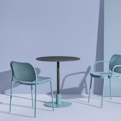 Table bistrot contemporaine - ECHO - Traba' - en métal peint / avec piètement en métal peint / ronde