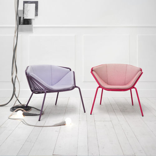 Fauteuil moderne - SKIN - Traba' - en cuir / en tissu / en métal