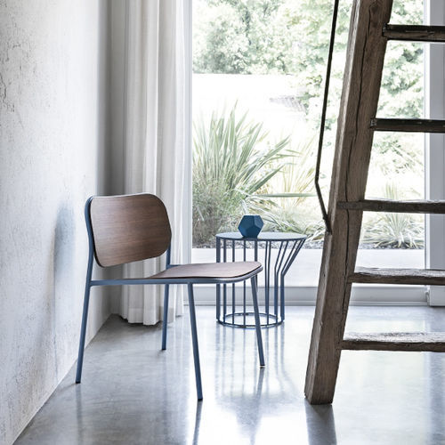Fauteuil contemporain - METIS - Traba' - en acier à revêtement par poudre / en chêne / en frêne