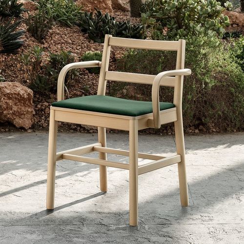 Fauteuil contemporain - JULIE IMB - Traba' - en cuir / en tissu / en hêtre