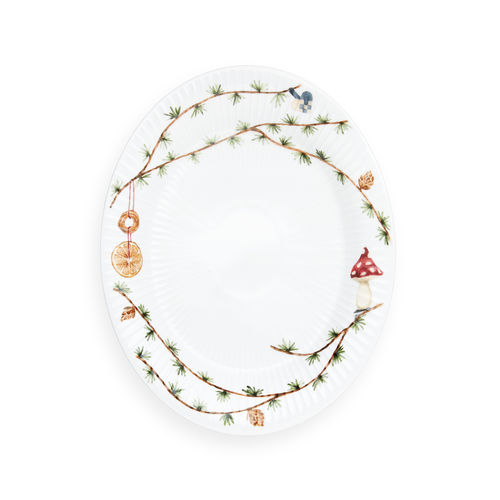 Assiette de service - Hammershøi - Kahler Design - ovale / en porcelaine / à motif