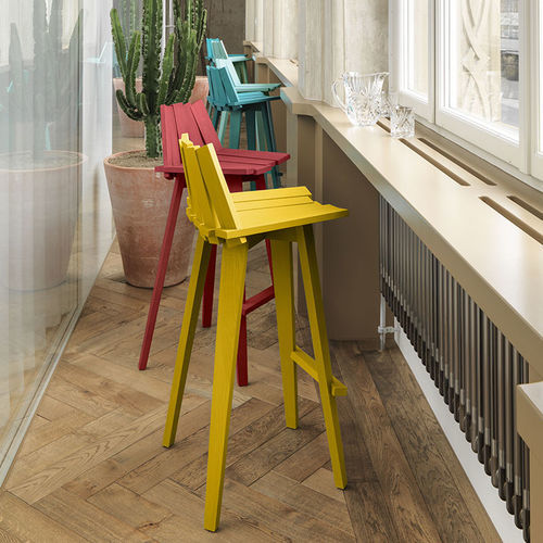 Chaise de bar contemporaine - FRANK - Mogg - d'intérieur / en frêne / en bois teinté
