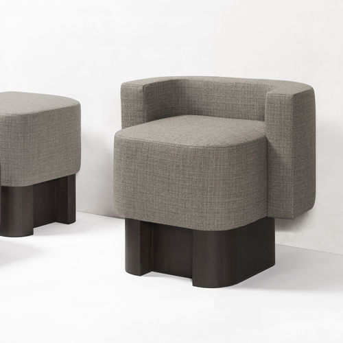 Fauteuil contemporain - Giobagnara - en tissu / en bois / gris