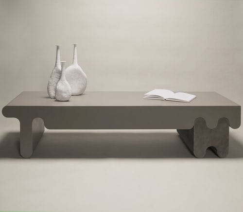 Table basse contemporaine - Ossicle  - Giobagnara - en cuir / avec piètement en cuir / rectangulaire
