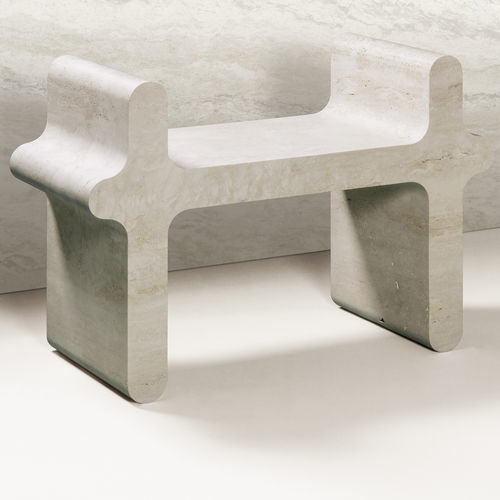 Banc contemporain - Ossicle  - Giobagnara - en marbre / sans dossier / avec accoudoirs