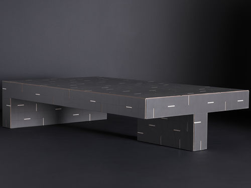 Table basse contemporaine - ATARI  - Giobagnara - en cuir / avec piètement en cuir / rectangulaire