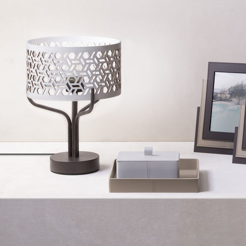 Lampe de table - RUDI  - Giobagnara - en métal / en cuir / contemporaine