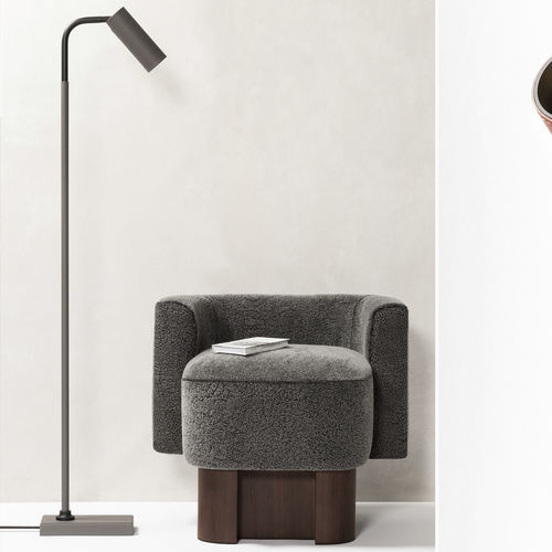 Lampe sur pied - TEKNA      - Giobagnara - en cuir / contemporaine / d'intérieur