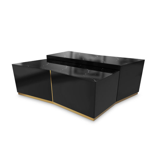 Table basse contemporaine - BEYOND - LUXXU MODERN DESIGN & LIVING - en bois / en marbre / avec piètement en laiton poli