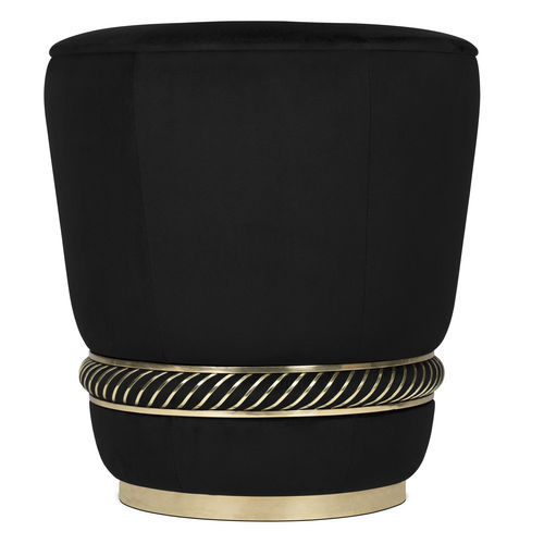 Tabouret contemporain - NOIR - LUXXU MODERN DESIGN & LIVING - en velours / avec piètement en laiton / tapissé