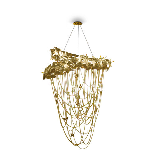 Lustre contemporain - MCQUEEN - LUXXU MODERN DESIGN & LIVING - en cristal / en laiton plaqué or / 11 ampoules