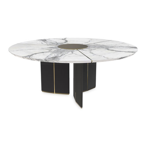 Table à manger contemporaine - ALGERONE - LUXXU MODERN DESIGN & LIVING - en laiton / en marbre / en cuir