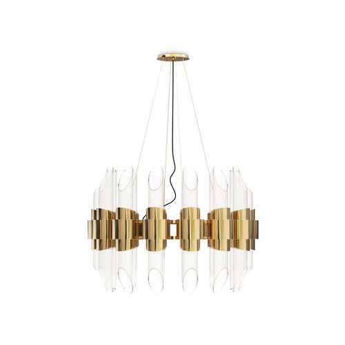 Lustre contemporain - TYCHO ROUND - LUXXU MODERN DESIGN & LIVING - en cristal / en laiton