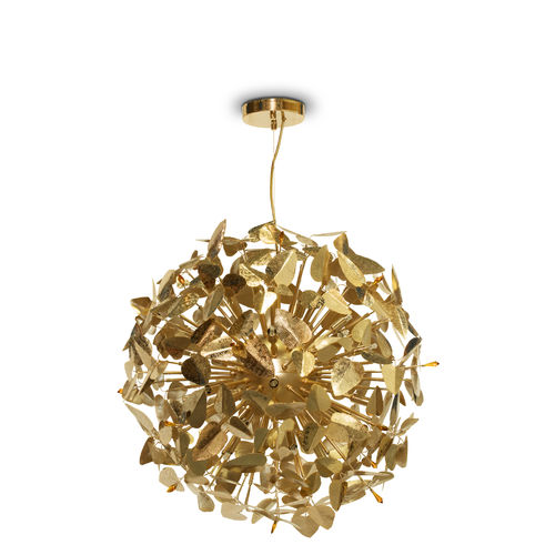 Lustre contemporain - MCQUEEN GLOBE - LUXXU MODERN DESIGN & LIVING - en cristal / en laiton plaqué or / 6 ampoules
