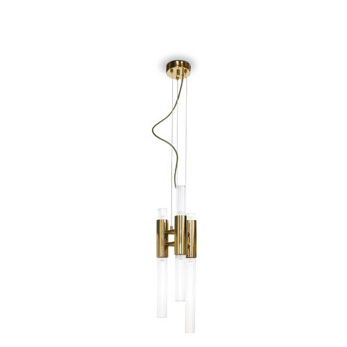 Suspension - WATERFALL - LUXXU MODERN DESIGN & LIVING - en laiton / en laiton plaqué or / en cristal