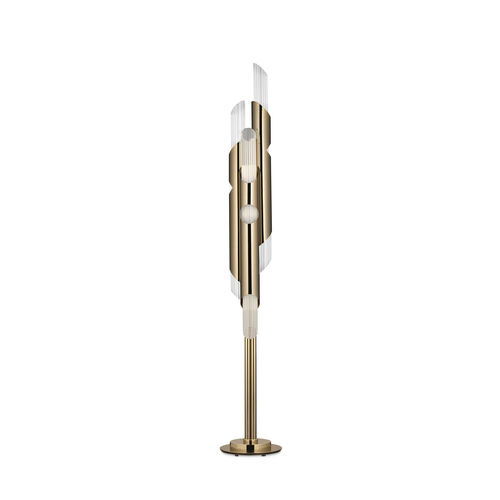Lampe sur pied - DRAYCOTT - LUXXU MODERN DESIGN & LIVING - en laiton / en laiton plaqué or / en cristal
