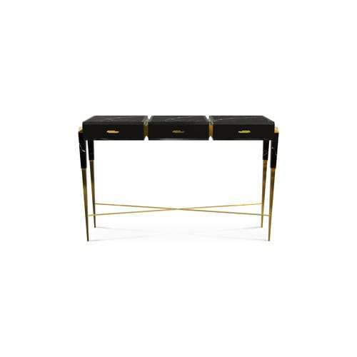 Console contemporaine - SPEAR - LUXXU MODERN DESIGN & LIVING - en bois laqué / en laiton / en marbre