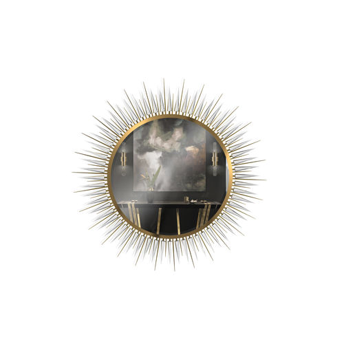 Miroir mural - EXPLOSION XL - LUXXU MODERN DESIGN & LIVING - contemporain / rond / en laiton