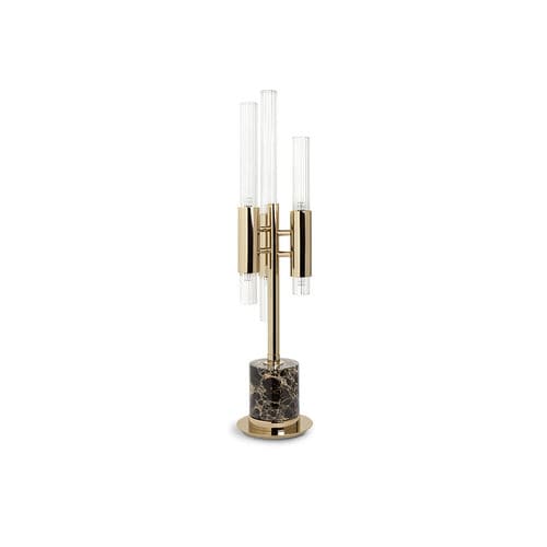 Lampe de table - WATERFALL - LUXXU MODERN DESIGN & LIVING - en laiton plaqué or / en cristal / en marbre