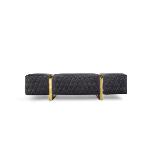 Banquette contemporaine - TENOR - LUXXU MODERN DESIGN & LIVING - en velours / en laiton poli / noire
