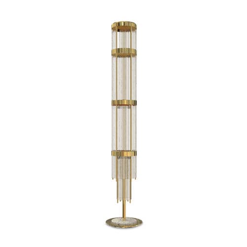 Lampe sur pied - PHARO - LUXXU MODERN DESIGN & LIVING - en laiton plaqué or / en cristal / contemporaine