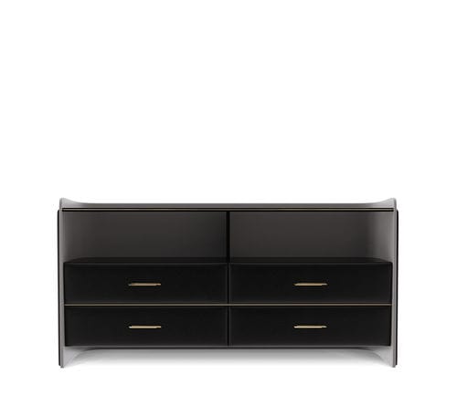 Commode contemporaine -  CHARLA  - LUXXU MODERN DESIGN & LIVING - en bois / en laiton / en cuir