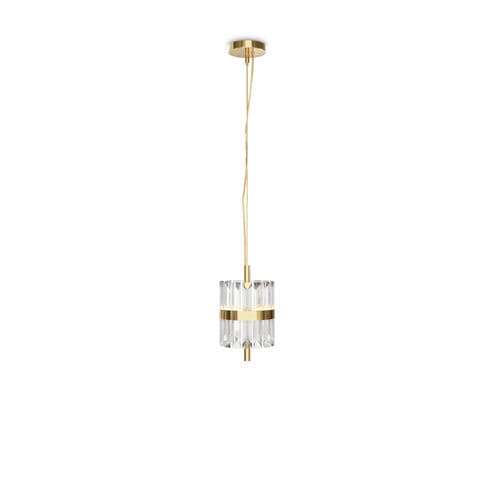 Suspension - LIBERTY SLIM  - LUXXU MODERN DESIGN & LIVING - en laiton poli / en cristal / contemporaine