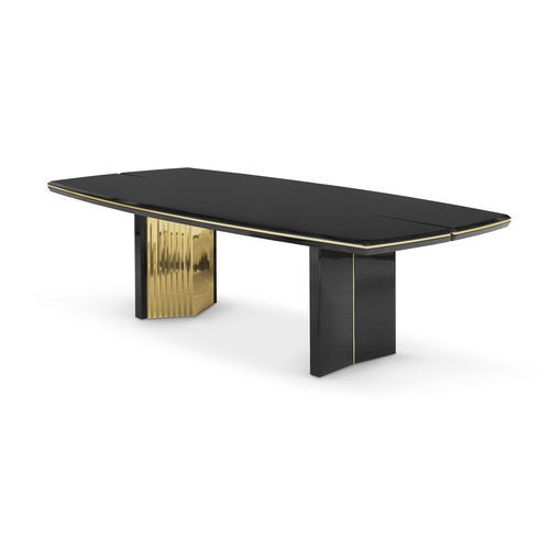 Table à manger contemporaine - BEYOND - LUXXU MODERN DESIGN & LIVING - en bois / avec piètement en bois laqué / avec piètement en laiton poli