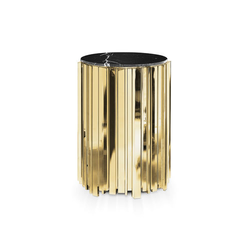 Table d'appoint contemporaine - EMPIRE (BIG) - LUXXU MODERN DESIGN & LIVING - en marbre / avec piètement en laiton / ronde