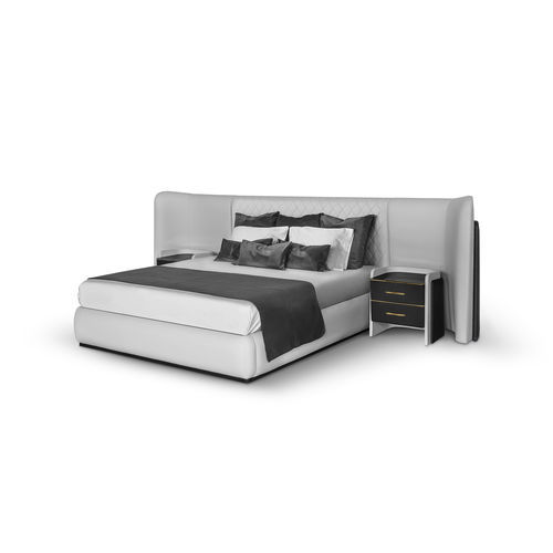 Lit double - CHARLA XL - LUXXU MODERN DESIGN & LIVING - contemporain / tapissé / avec tête de lit en cuir