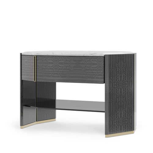 Table de chevet contemporaine - ALGERONE - LUXXU MODERN DESIGN & LIVING - en verre / en marbre / avec piètement en laiton