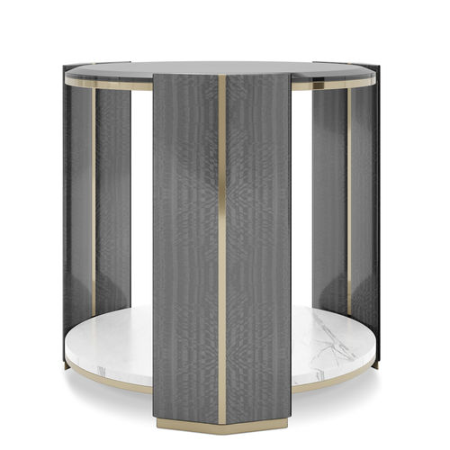 Table d'appoint contemporaine - Algerone Big - LUXXU MODERN DESIGN & LIVING - en bois / en verre fumé / en laiton poli
