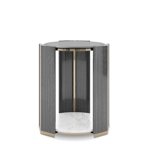 Table d'appoint contemporaine - Algerone Small - LUXXU MODERN DESIGN & LIVING - en bois / en verre fumé / en laiton poli