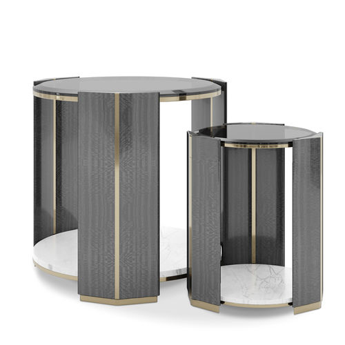 Table d'appoint contemporaine - Algerone Set - LUXXU MODERN DESIGN & LIVING - en bois / en verre fumé / en laiton poli