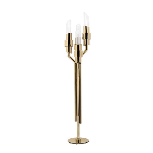 Lampe sur pied - TYCHO - LUXXU MODERN DESIGN & LIVING - en laiton / en laiton plaqué or / en cristal