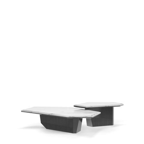 Table basse contemporaine - Algerone Set II - LUXXU MODERN DESIGN & LIVING - en marbre / avec piètement en eucalyptus / résidentielle