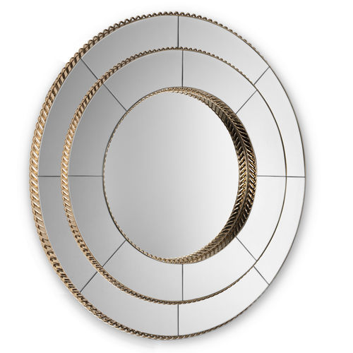 Miroir mural - Crown XL - LUXXU MODERN DESIGN & LIVING - contemporain / rond / en laiton plaqué or