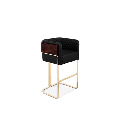 Chaise de bar contemporaine - NURA - LUXXU MODERN DESIGN & LIVING - d'intérieur / en cuir / en bois