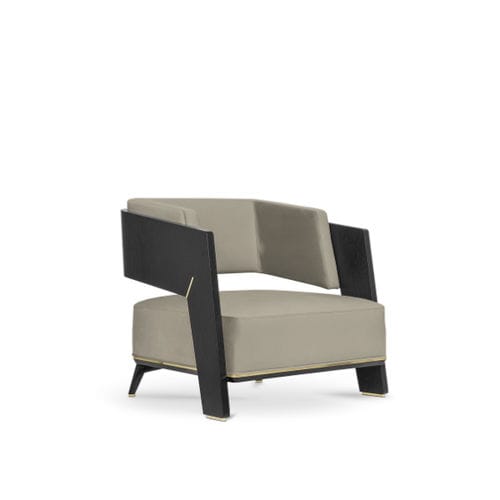 Fauteuil contemporain - GALEA - LUXXU MODERN DESIGN & LIVING - en velours / en bois / en laiton