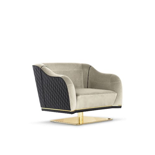 Fauteuil contemporain - SABOTEUR - LUXXU MODERN DESIGN & LIVING - en velours / en cuir / en laiton