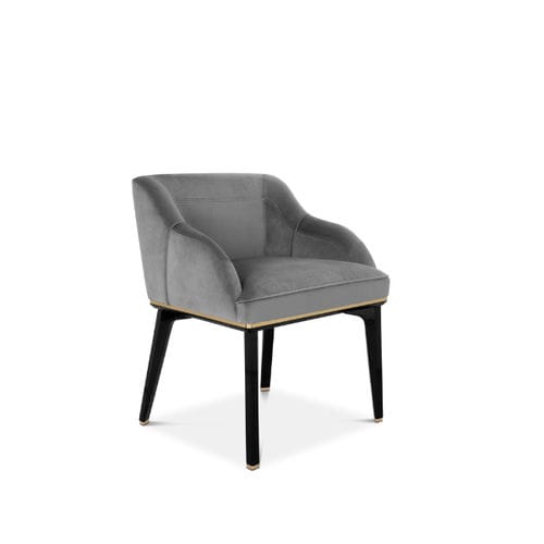 Chaise de salle à manger contemporaine - SABOTEUR - LUXXU MODERN DESIGN & LIVING - d'intérieur / en velours / en laiton poli