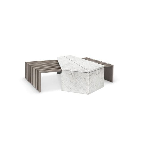 Table basse contemporaine - MAYER - LUXXU MODERN DESIGN & LIVING - en bois / en acier inoxydable poli / en marbre