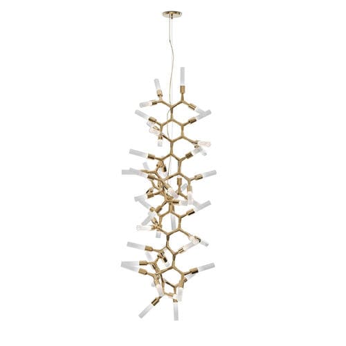 Lustre contemporain - SHARD II - LUXXU MODERN DESIGN & LIVING - en cristal / en laiton plaqué or / professionnel