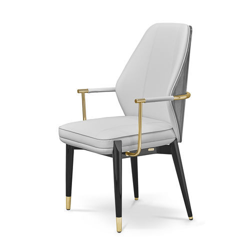Chaise de salle à manger contemporaine - ALGERONE - LUXXU MODERN DESIGN & LIVING - d'intérieur / en simili cuir / en laiton poli